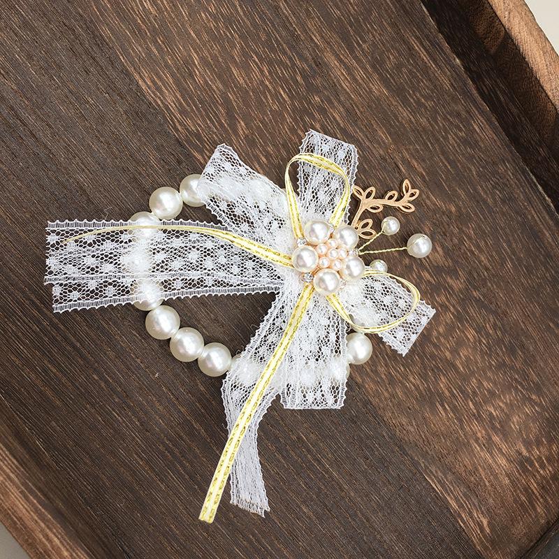 Pearl Luxury Baroque Korean Wedding Corsage & Boutonniere Set