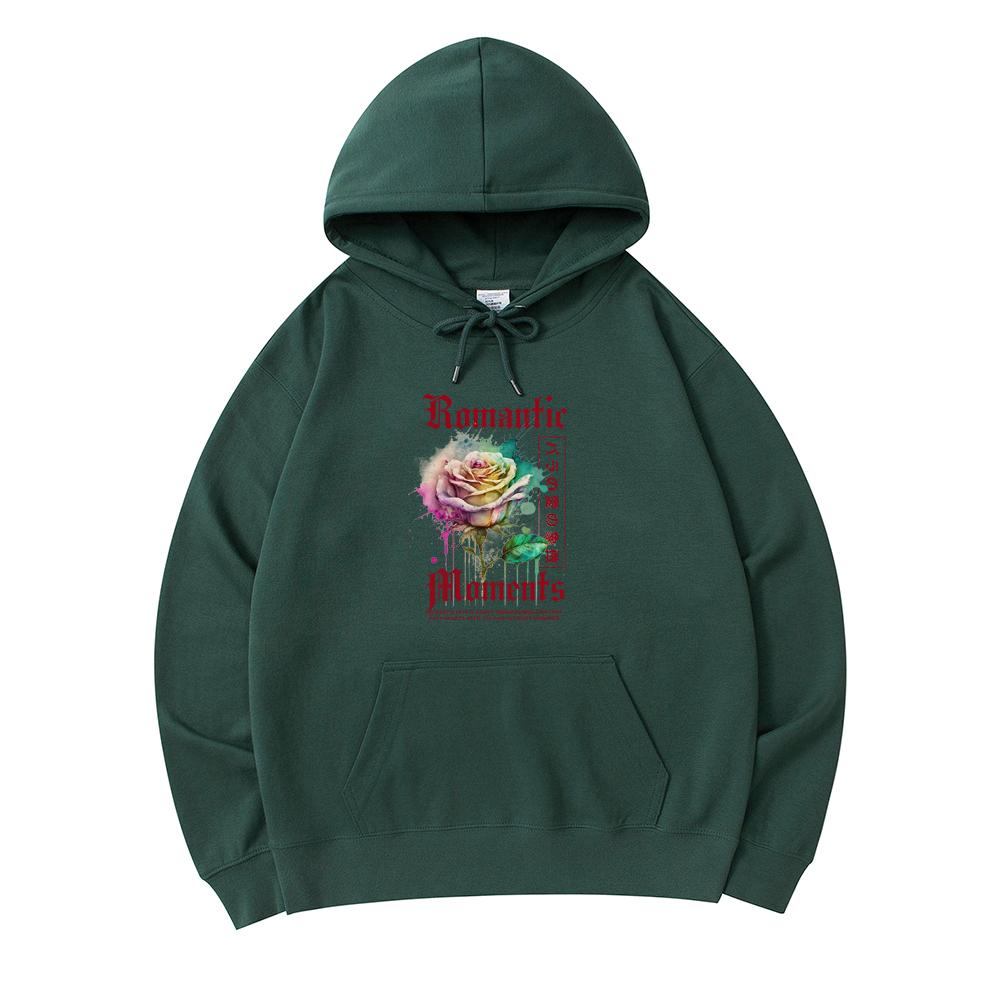 

300 GSM Men s Cotton Hoodies romantic moments Print Premium Cotton Sweatshirt XS армия зеленый