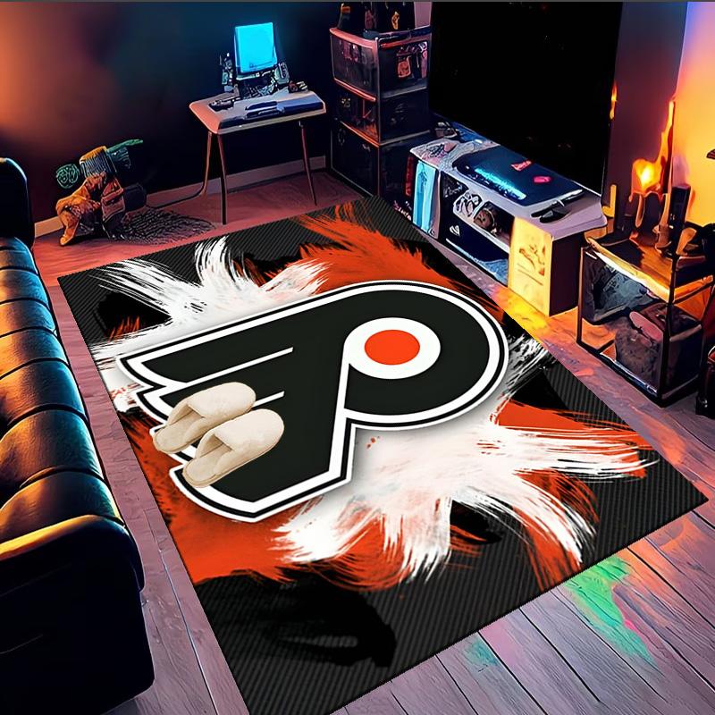 Flyers Hockey Logo Art Area Rug Suitable for Indoor And Outdoor,Carpets for Kitchens, Homes, Offices, Living Rooms,Home Decor,Christmas Gift