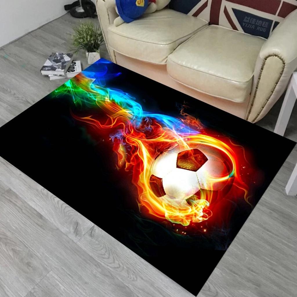 VIKAMA Football Fan Exclusive Rug Atmosphere Soft Non Slip Living Room Gaming Room Bedroom Decor Foot Mat Sports Style Home