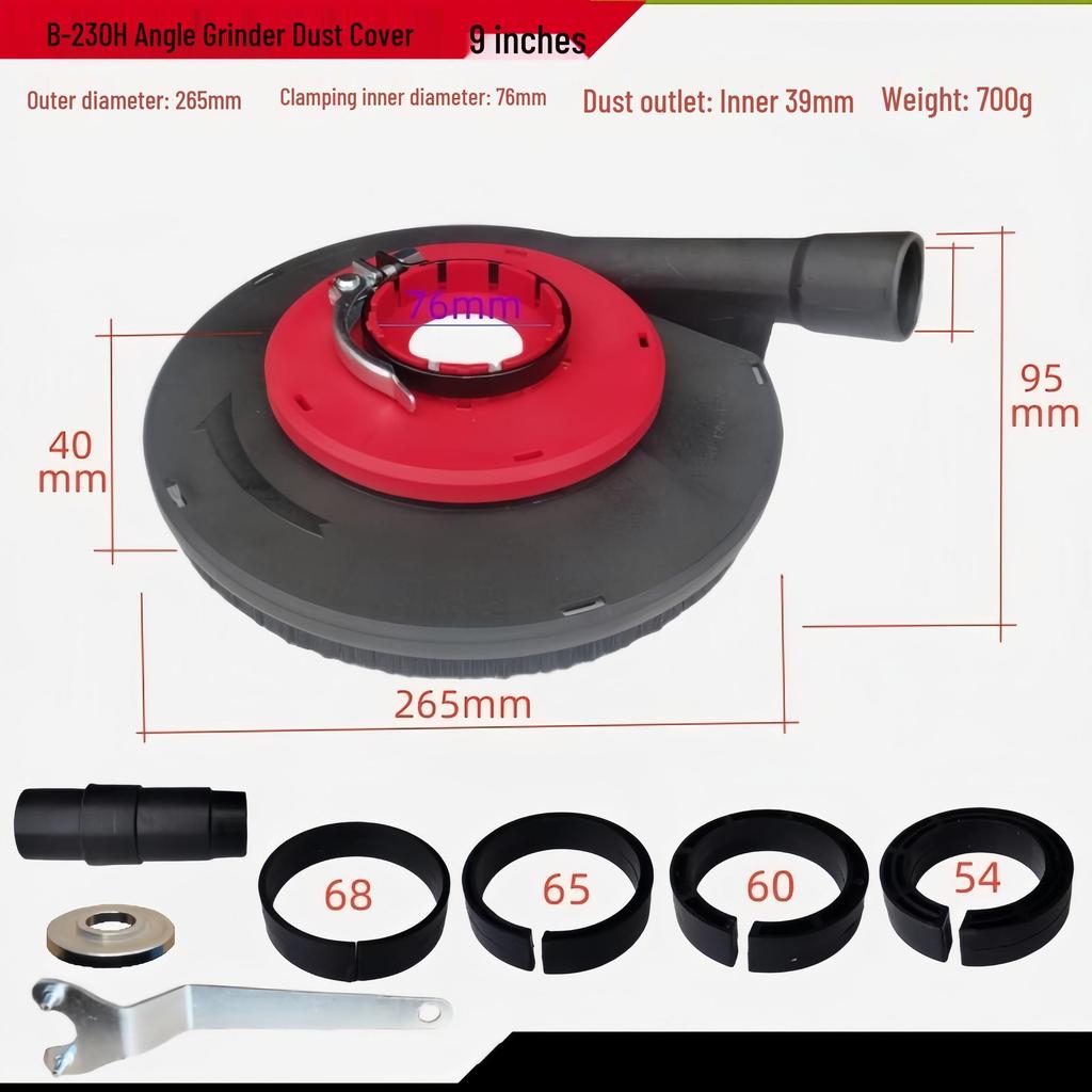 BOPENG Dust Cover for 5-inch Concrete Grinder & 7-inch Angle Grinder - Floor Paint Vacuum & Grinding Wheel Collection