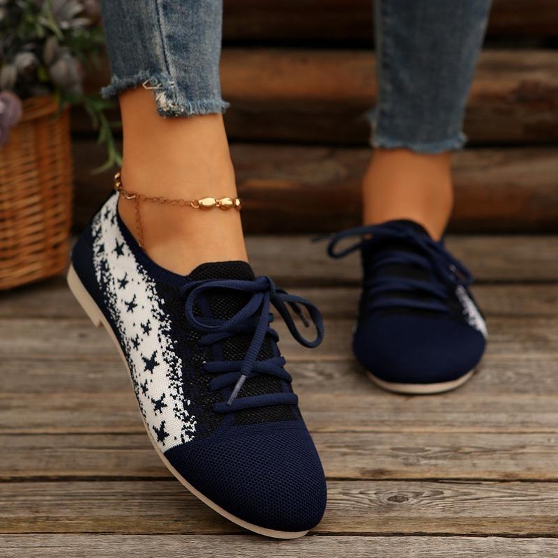Fashion 2024 Autumn Women's Round Toe Design Anti-Slip Flat Lace Up Shoes Outdoor Casual Comfortable Breathable Sneakers Women's Shoes