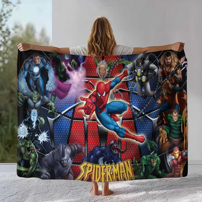 

Мультяшное фланелевое одеяло Мстители Человек-паук от Marvel, Ультрамягкое теплое плюшевое покрывало для дома, спальни, кровати, дивана, офиса, пикника 75x90cm