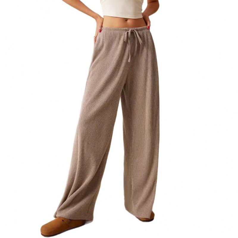 Womens Wide Leg Pants Loose Fit Casual Trousers Winter Stretch Waistband Comfortable Office Chic