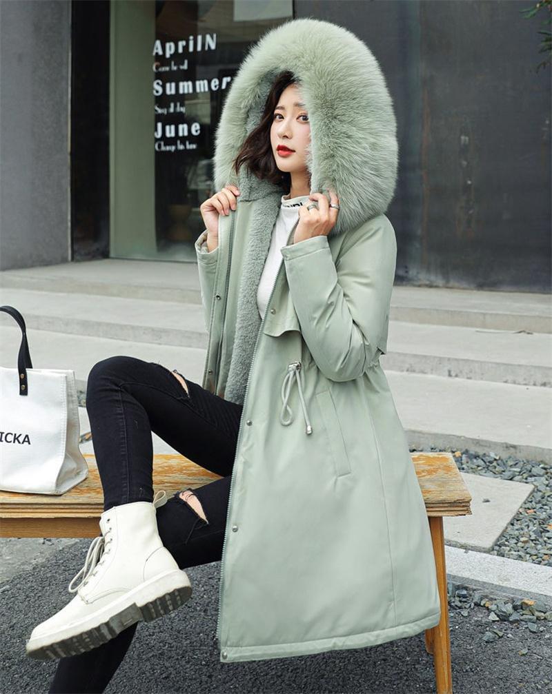 Winter Jacket  New Women Parka Clothes Long Coat Wool Liner Hooded Jacket Fur Collar Thick Warm Snow Wear Padded Parka