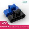 100pcs Technical Building Block PART 63869 Technik Axle and Pin Connector Perpendicular Triple MOC Kits Accessories Connectors