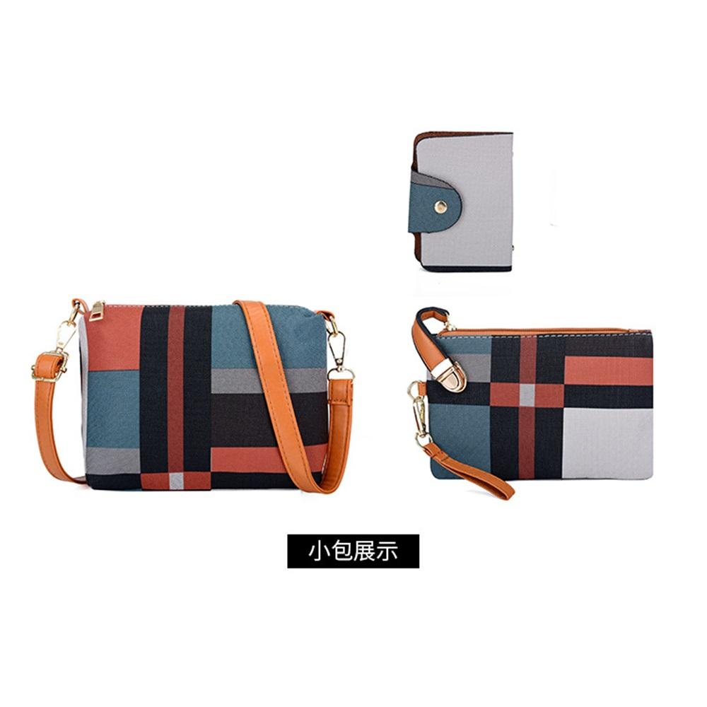 Vierteilige Schwiegermuttertasche karierter kleiner Rucksack Umhängetasche Crossbody-Tasche