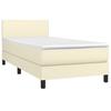 Continental Bed With LED, Mattress, Cream, Eco-Leather 100X200Cm