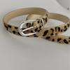 Leopard Print Belt, Versatile and Fashionable Alloy Pin Buckle Decorative Belt, Horsehair Fine Belt