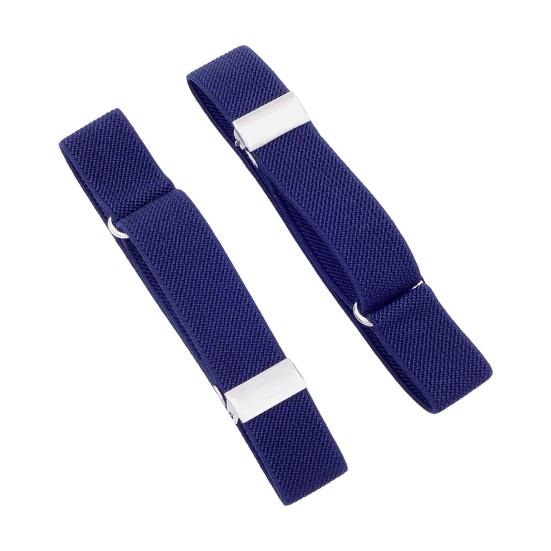 1 Pair Unisex Armband Adjustable Faux Leather 2CM Width Solid Color Elastic Shirt