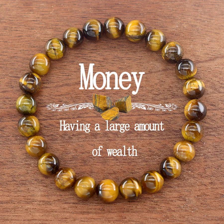 5A Natural Yellow Tiger Eye Bracelets Men Women Charm Beads Stone Jewelry Gain Wealth and Money Bangle One Dollar Item Pulsera