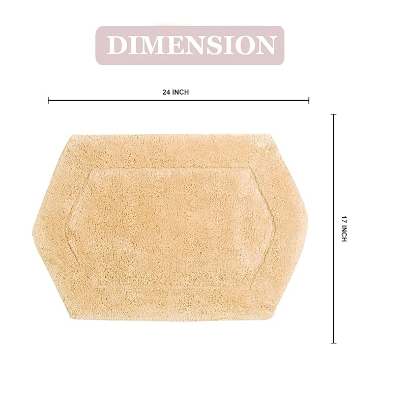 Home Weavers Waterford Collection 100% Cotton Tufted Bath Rug, Extra Soft and Absorbent Bath Rugs, Non-Slip Plush Bath C 17 x24 Rectangle жёлтый