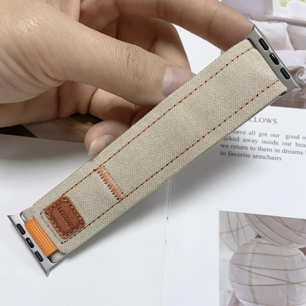 Nylon Band for Apple Watch Strap 49mm 45mm 41mm 44mm 40mm 46mm 42mm Denim Canvas Belt iWatch Series Ultra 11 10 9 8 7 6 5 4 SE 3