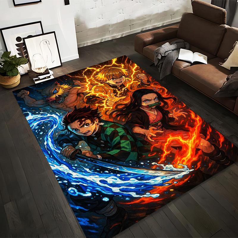 

Anime-Inspired Carpet with Flame and Water Elements for Living Room Suitable for use as an anti-slip for living room bedroom sofas 40x60cm( 15x23in )