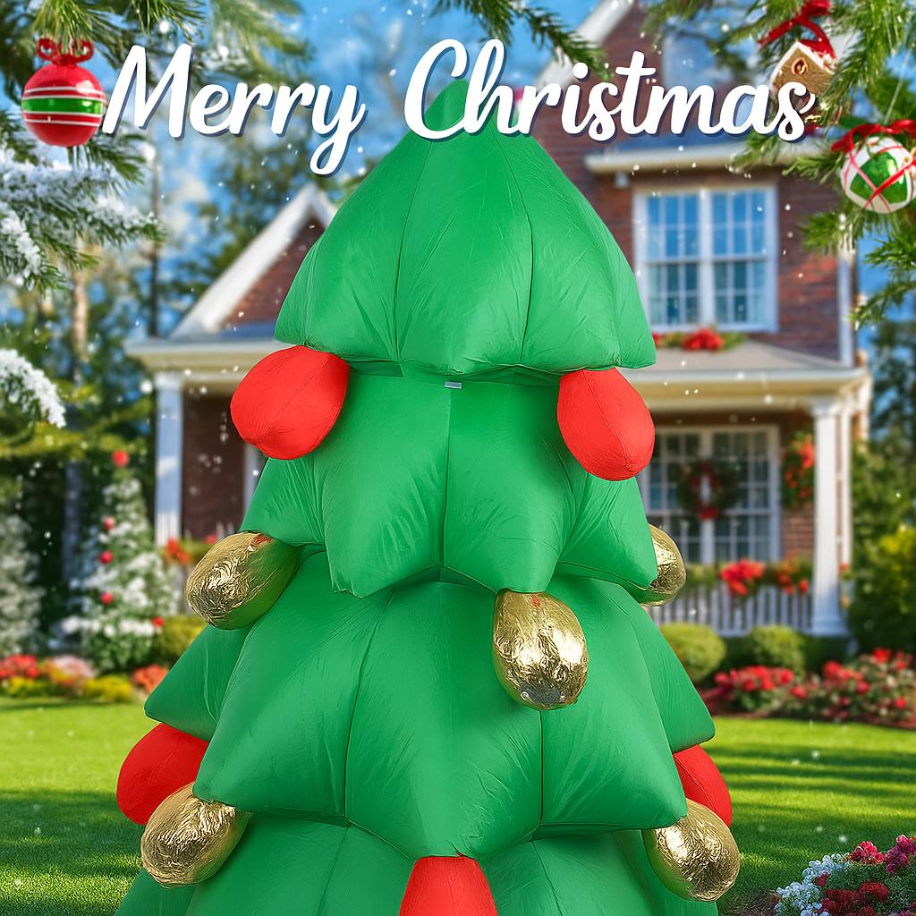 7.9FT Inflatable Toy Christmas Tree Xmas Yard Lawn Garden Party Decoration LED Lit Xmas Home Supplies Ornament Festive Gift