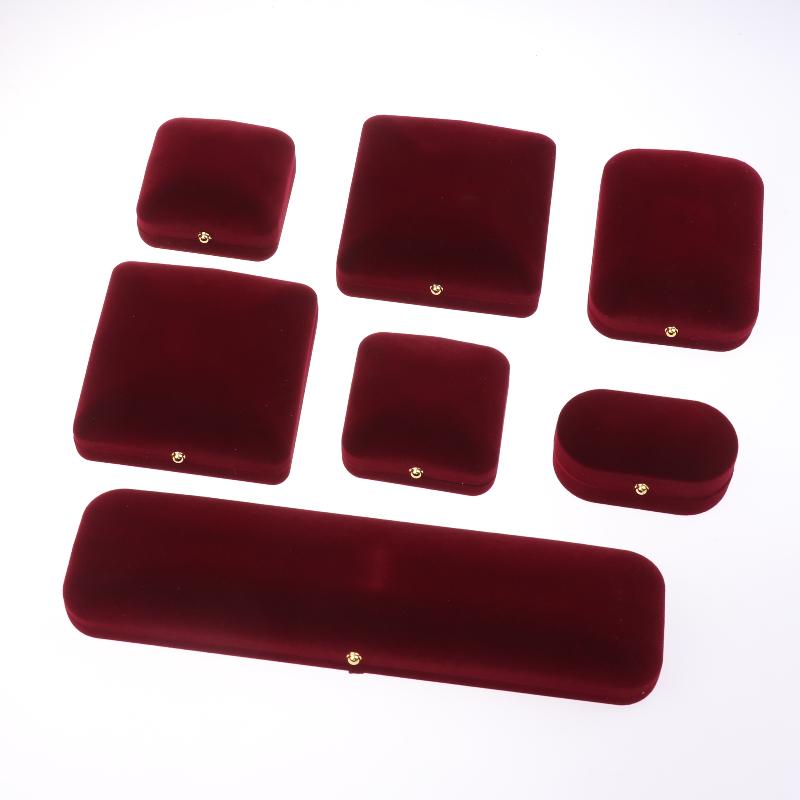 Beflockte Gold Schnalle Schmuckschatulle Anhänger Ring Halskette Ohrring Armband Display Aufbewahrungsbox Luxuriöse Gefühle Verpackungsschachtel