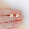1Pair Silver Color Trend Daisy Flower Long Wire Tassel Thread Hanging Earrings For Women Piercing Earring Girl Jewelry