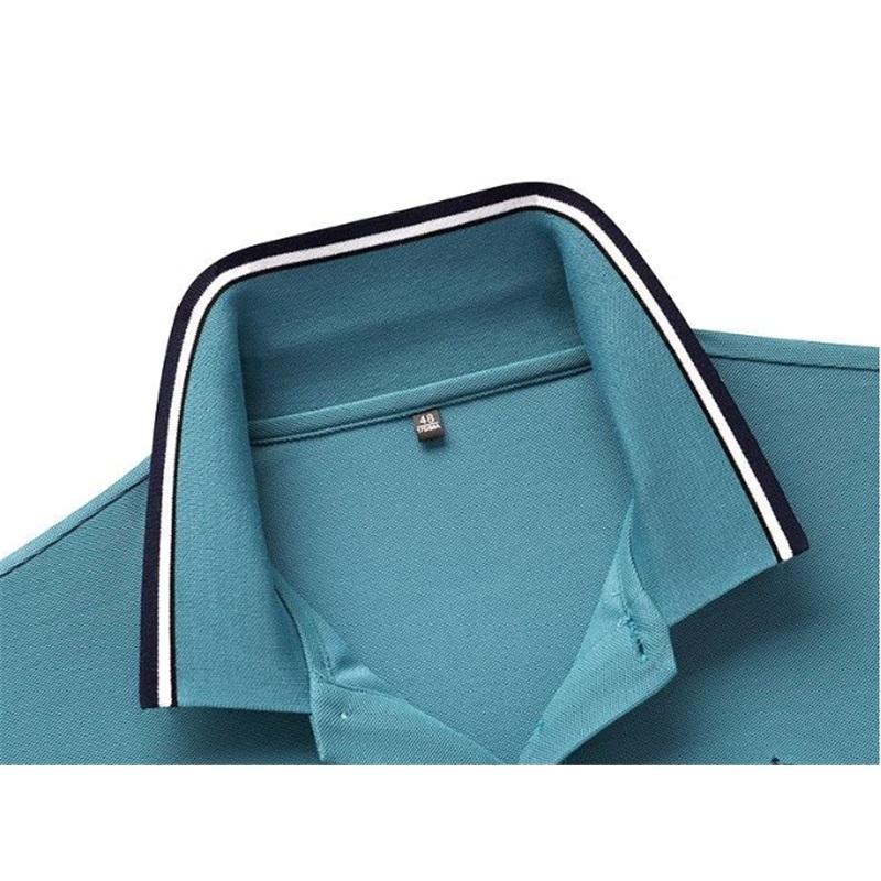 Men's Embroidered Non-iron Polo Shirt Summer Short-sleeved Top