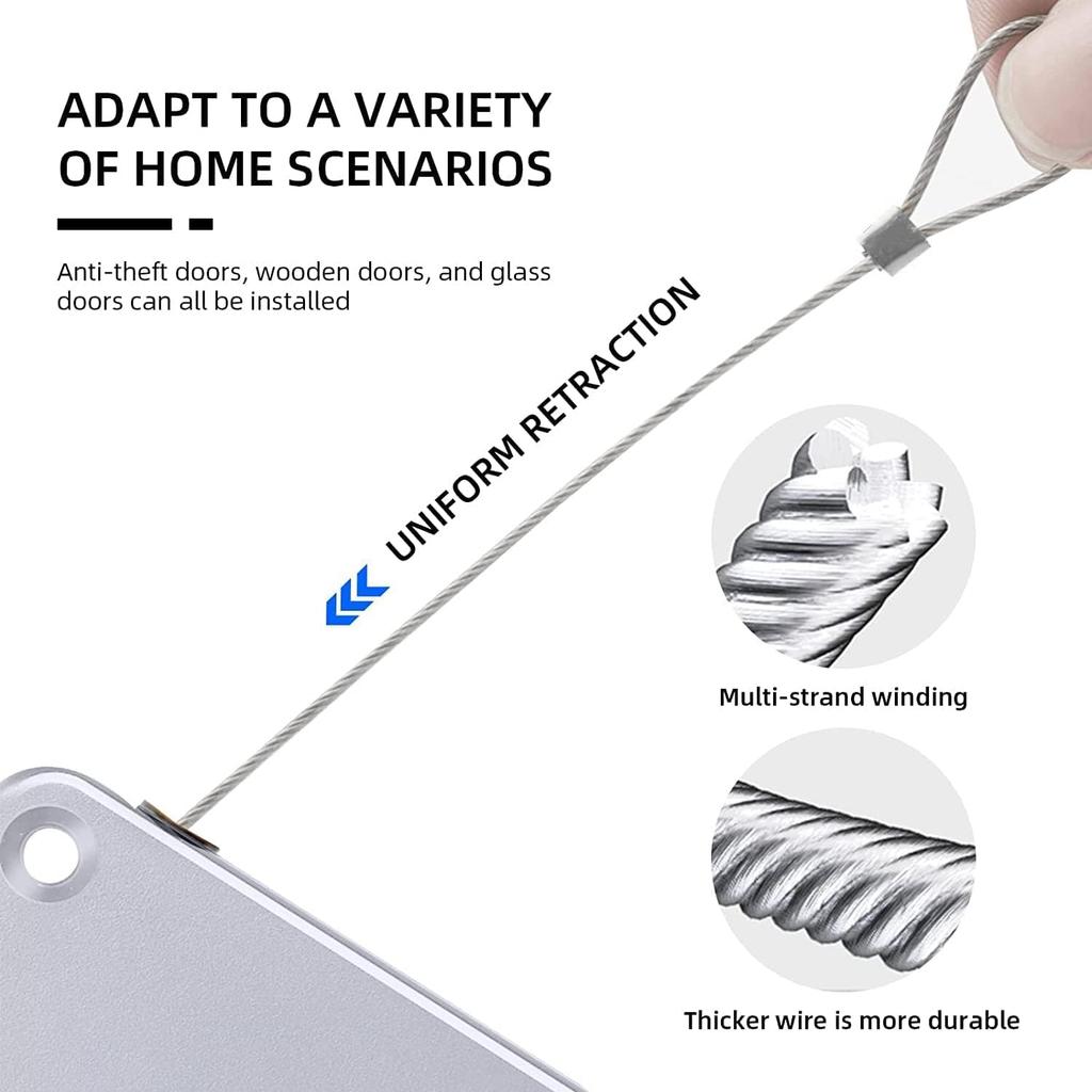 Punch-free Automatic Sensor Door Closer Adjustable Surface Mount Pull Cord Door Closer For Residential Commercial Use