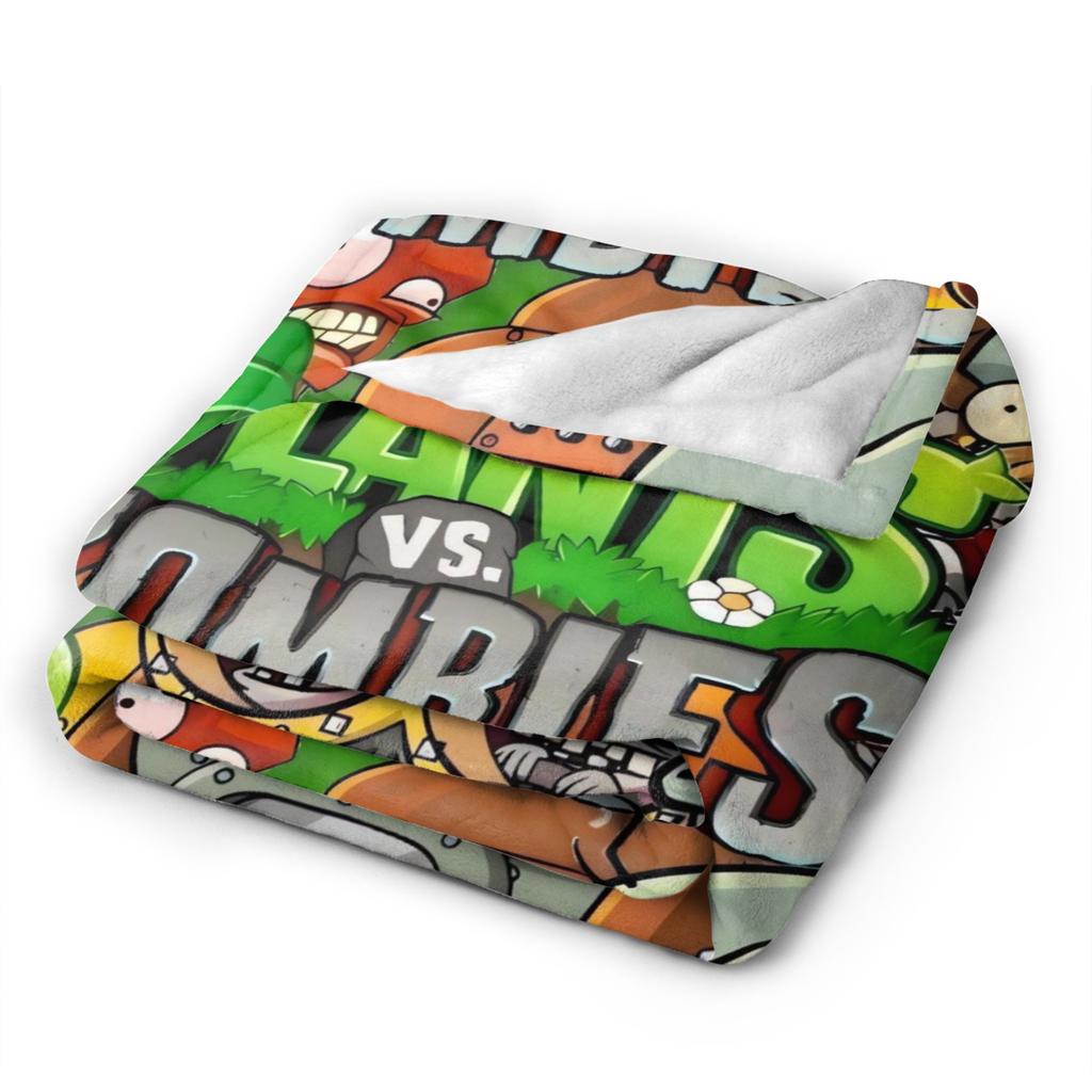 P-Plants-vs-Zombies Videospiele Decke Qualität Weich Warm Überwurfdecke Winter Camping Sofa Stuhl Druck Bettdecke