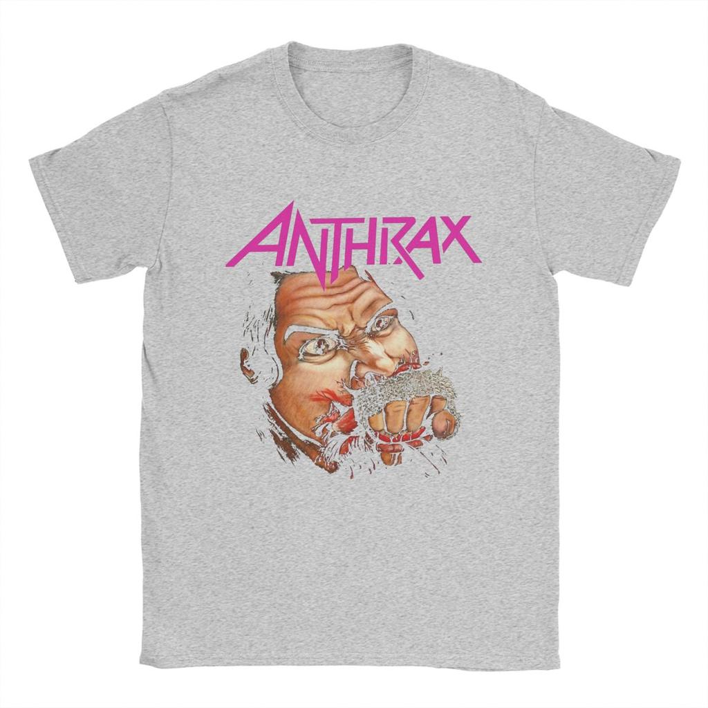 Anthrax Band T-Shirt for Men Crazy Cotton Tees Round Collar Short Sleeve T Shirt Printed Clothes