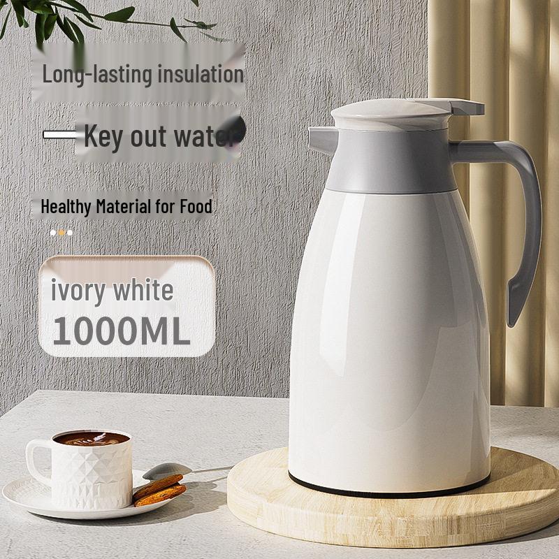 Large Capacity Glass-Lined Thermos: Insulated Hot Water Bottle for Home & Office