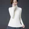 Black women's turtleneck thickened warm new sweater short winter pullover slim fit large size knitted bottoming shirt looks thin