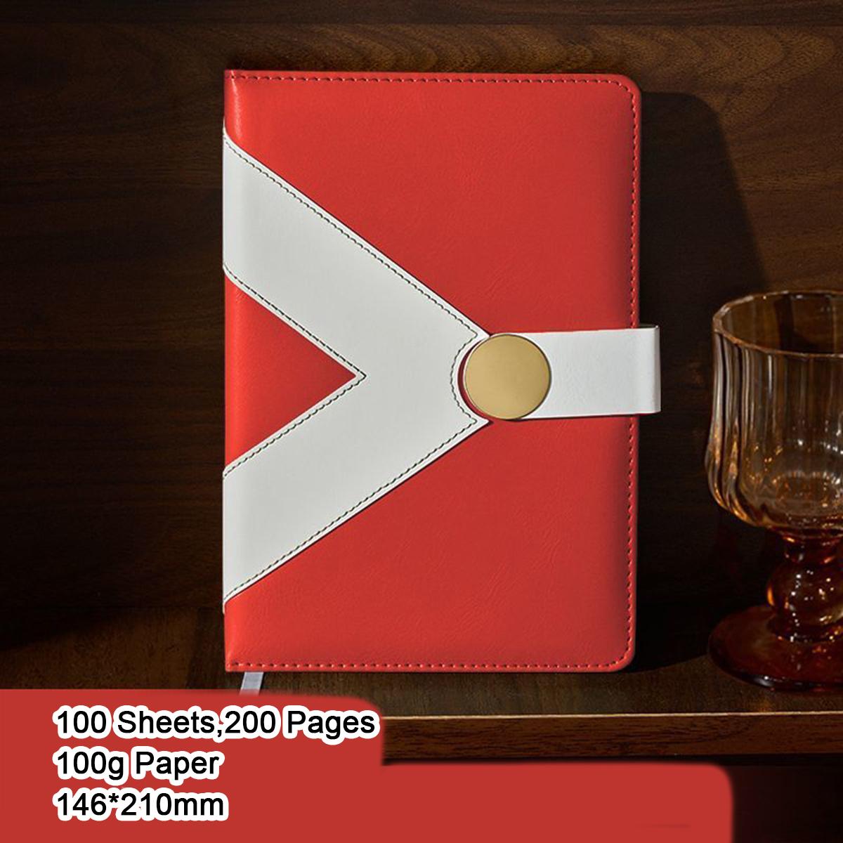 

Блокнот для деловых бумаг формата А5 из плотной кожи, студенческая учебная тетрадь, журнал для записей рабочих совещаний, ежедневник на пряжке, 100 листов, 200 страниц a5