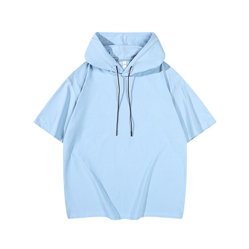 Men s Summer Quick-Drying Short-Sleeve Hooded Sports Top 3XL