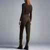 Moncler FW22 Solid Color Badge Logo Drawstring Cuffed Sweatpants Women bottoms Green H20938H00012809LC833