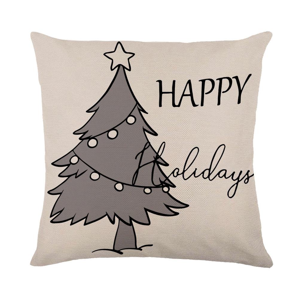 New Christmas Pillow Printed Simple Holiday Pillow Cover Home Sofa Pillow Pillowcase Cushion