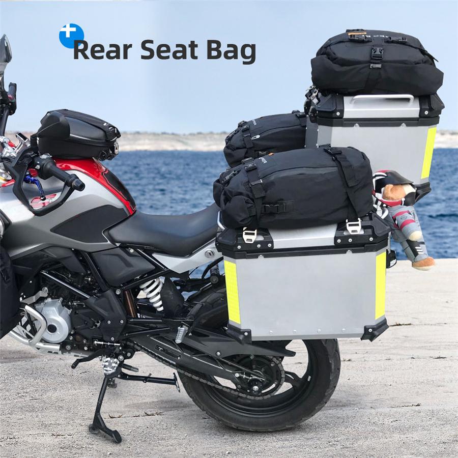 20L Waterproof Motorcycle Bike Rear Seat Tail Bag Luggage Storage Backpack Black