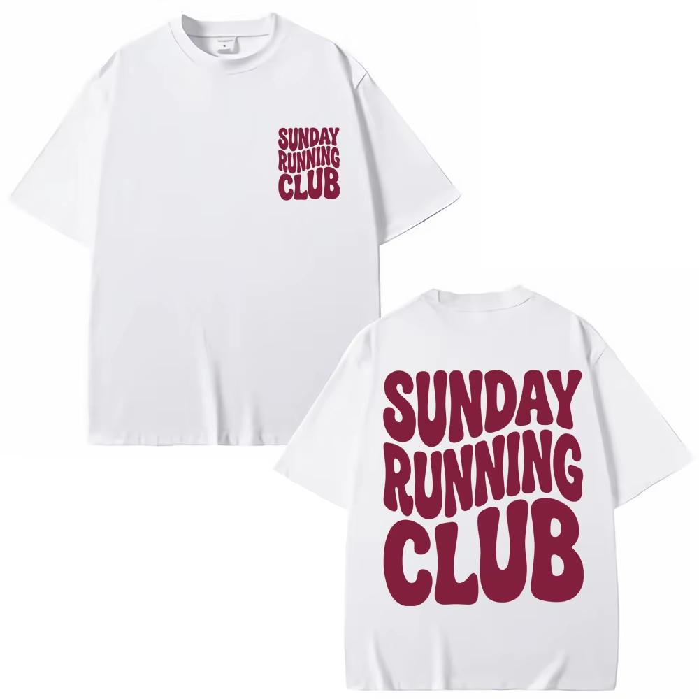Sunday Run Club Training Print Tshirt Unisex Unisex Sport Fashion Harajuku Short Sleeve Top Pure Cotton Casual T Shirts Streetwear