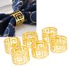 6pcs Napkin Ring Set Electroplating Golden Hollow Out Napkin Rings Buckles for Dining Anniversary Birthday Christmas