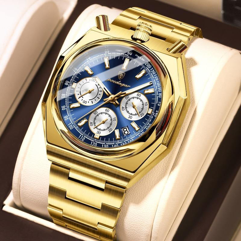 Top Neue Wasserdichte Mode Herrenuhr Multifunktionaler Kalender Quarz Leuchtende Armbanduhr