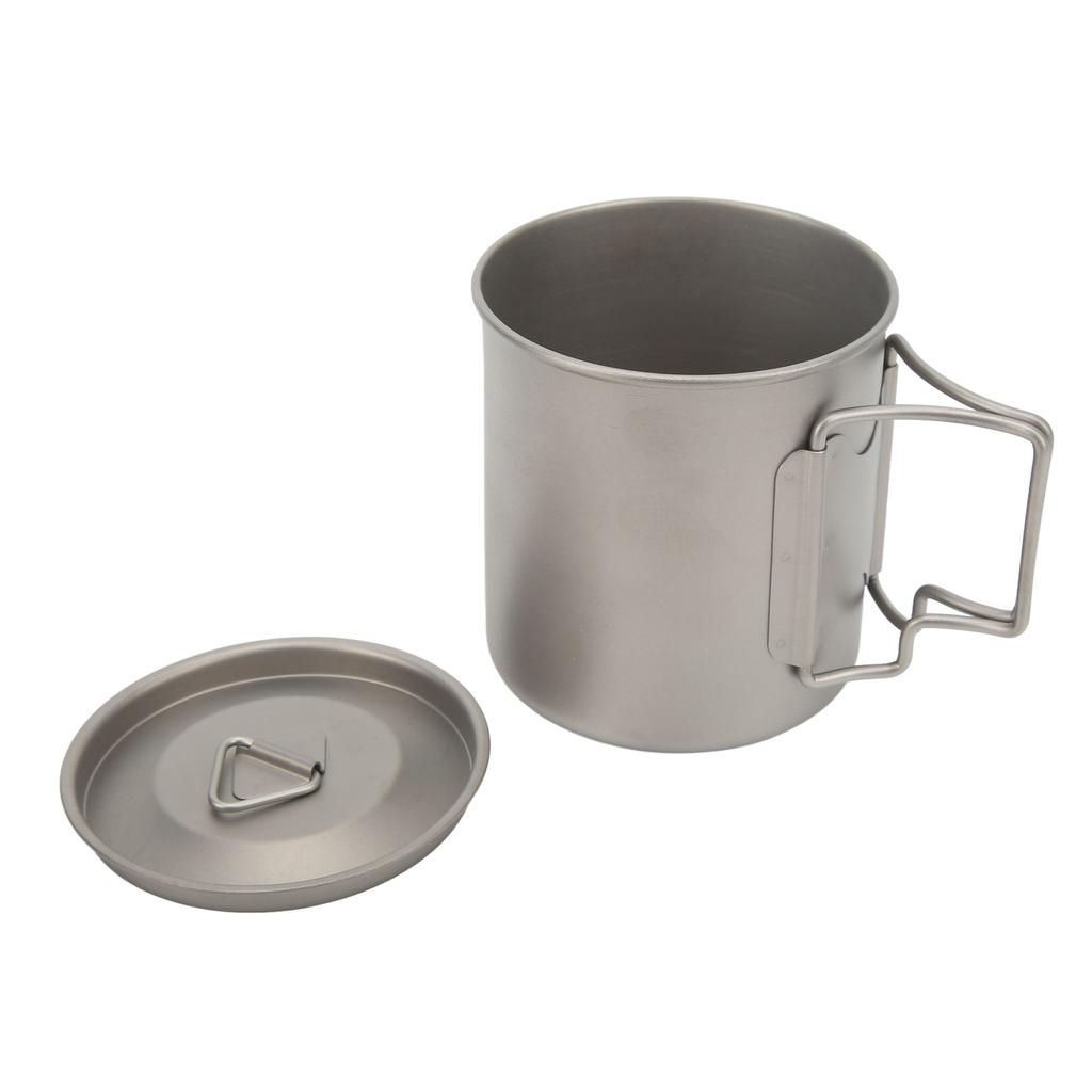 Camping Coffee Mug Foldable Handle Portable Humanized Design Aluminum Alloy Large Capacity Outdoor Cooking Mug
