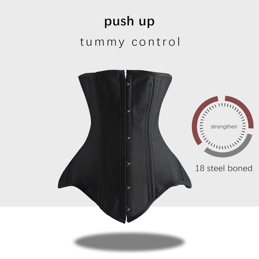 Gothic Solid Color Lift Up Female Waist Corset Wide Polyester Belt Women Fashion Slimming Waistband Adjustable Corsets
