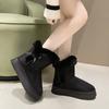 2025 Winter New suede Thick Sole Chelsea Snow Boots Women's Fashion All-in-one Thick Fleece Warm Snow Cotton Shoes 4545