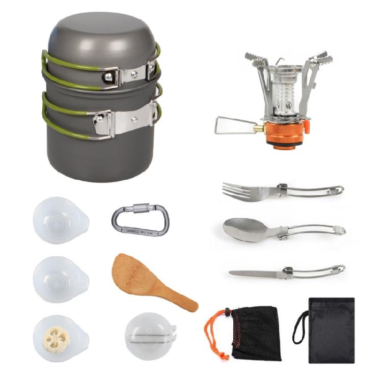 Outdoor Gas Burners Stove Tourist Pots Set Camping Cookware Kits Folding Utensils for Backpacking Outdoor Hiking & Picnics