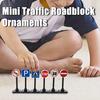 6Pcs Traffic Toy Ornament Dollhouse Traffic Road Signs Set Mini Signpost Barrier Dollhouse Decoration