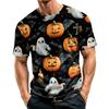 Men's Casual Short Sleeve T Shirt Lightweight Breathable Crew Neck Halloween Print Tee Suitable for Everyday Wear and Outdoor Activities