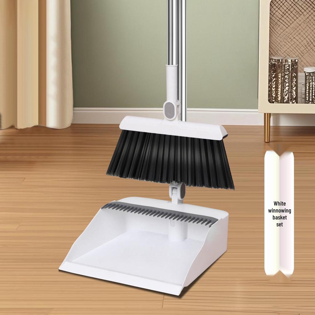 Compact Folding Broom & Dustpan Set with Soft Bristles for Household Cleaning