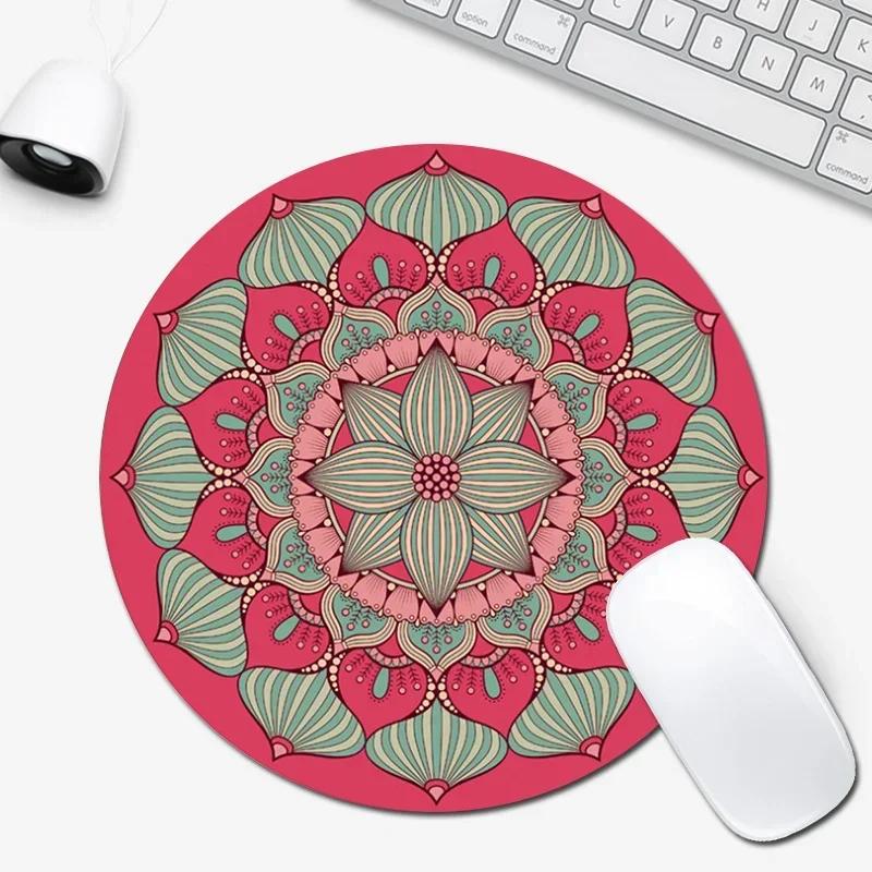 Round Game Mouse Pad Rubber Material Waterproof Wear-resistant Non-slip 20X20CM Retro Style Carpet Fine Mouse Pad Table Mat