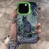 Retro Cat IPhone 16 Pro Phone Case, 15 Laser Case, 14 Apple 12 Drop-Proof, 11Xs Max Hard High-Quality Phone Case