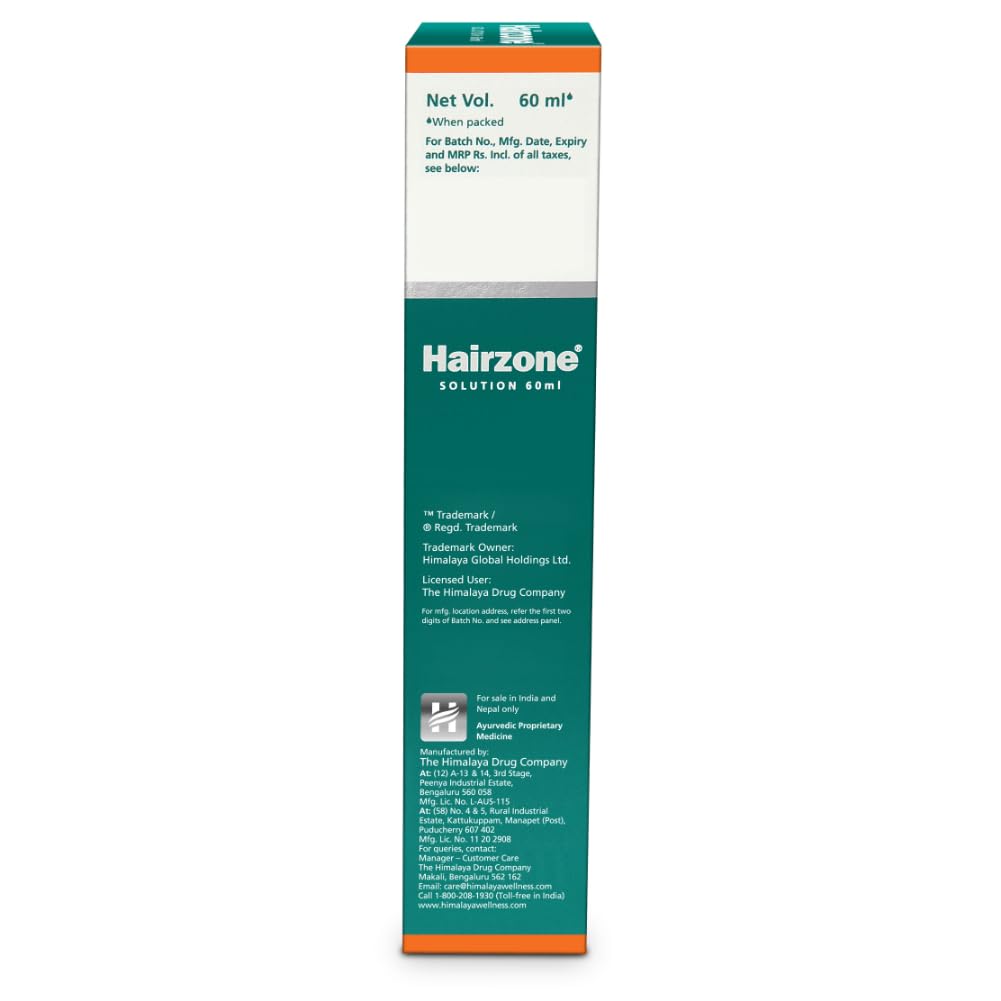 Himalaya Hairzone Solution 60ml Hair Strengthening Anti-Hair Fall Scalp Growth Treatment