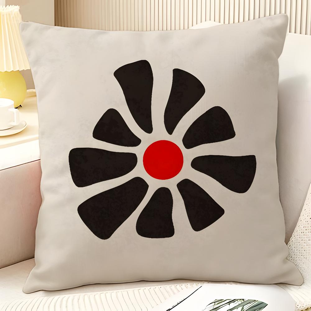 Modern Flower Minimalist Cool 2 Pillow Case Natural Linen Organic Fabric Double-Sided Printing Sofa Home Decor Gift Pillow Case