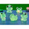 Adorable Glowing Frog Figurines For Car And Desk Resin Craft Decor Accessories