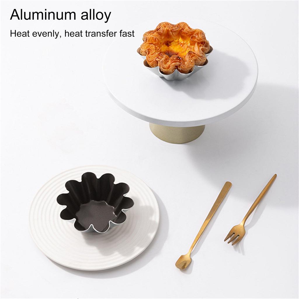 4Pcs Eggs Tart Molds Aluminium Small Tart Pans Small Cupcakes Cake Muffins Cookie Molds Bakings Cups for Bakings
