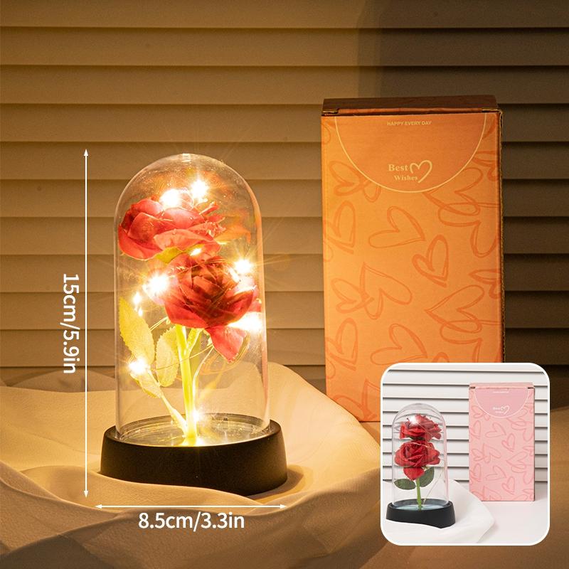 Eternal Galaxy Rose Rose With Lights  Led Valentine Day Gift Couple Girlfriend New Year Heart Gift Creative Wedding Decor