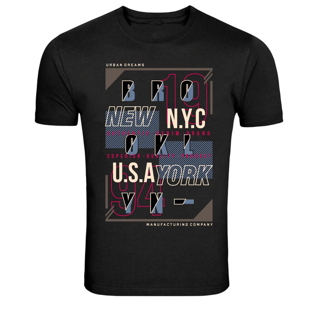 Nowy Jork NYC Miejska Typografia Graficzny T-shirt
